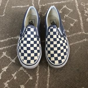 Blue checkered vans